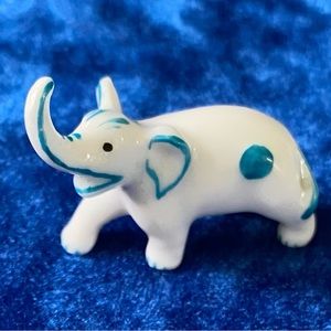 Vintage miniature porcelain polka dot elephant Germany